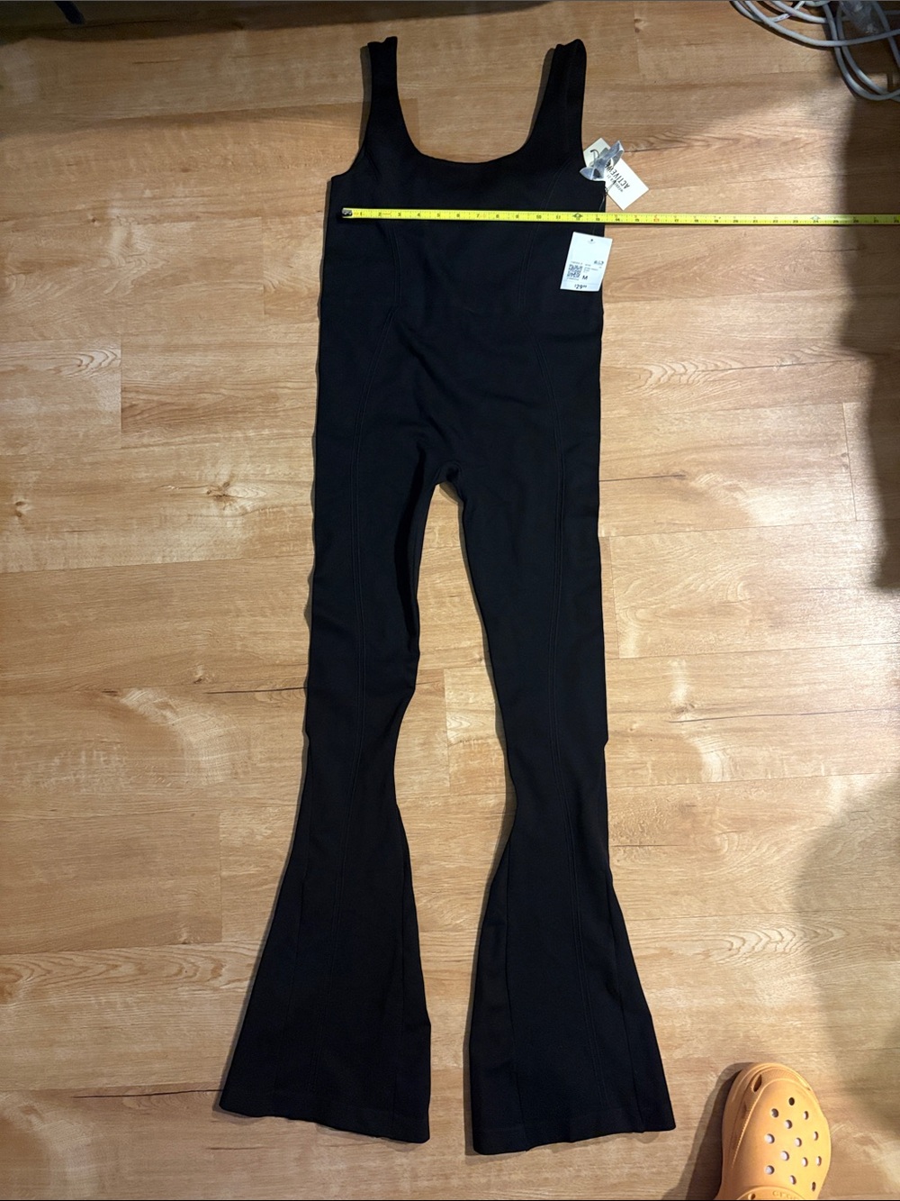 Forever 21 Black Ribbed Flared Jumpsuit NWT